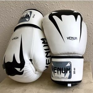White Venum Snake Giant Boxing Gloves
